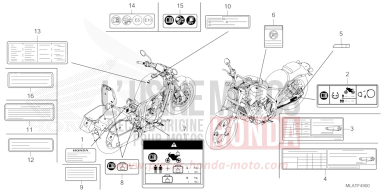 ETIQUETTE DE PRECAUTIONS de CMX 1100 "Rebel" IRIDIUM GRAY METALLIC (NHC65) 2026